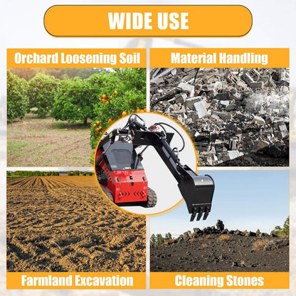 Heavy-Duty Skid Steer Fronthoe Attachment with 12-Inch Bucket