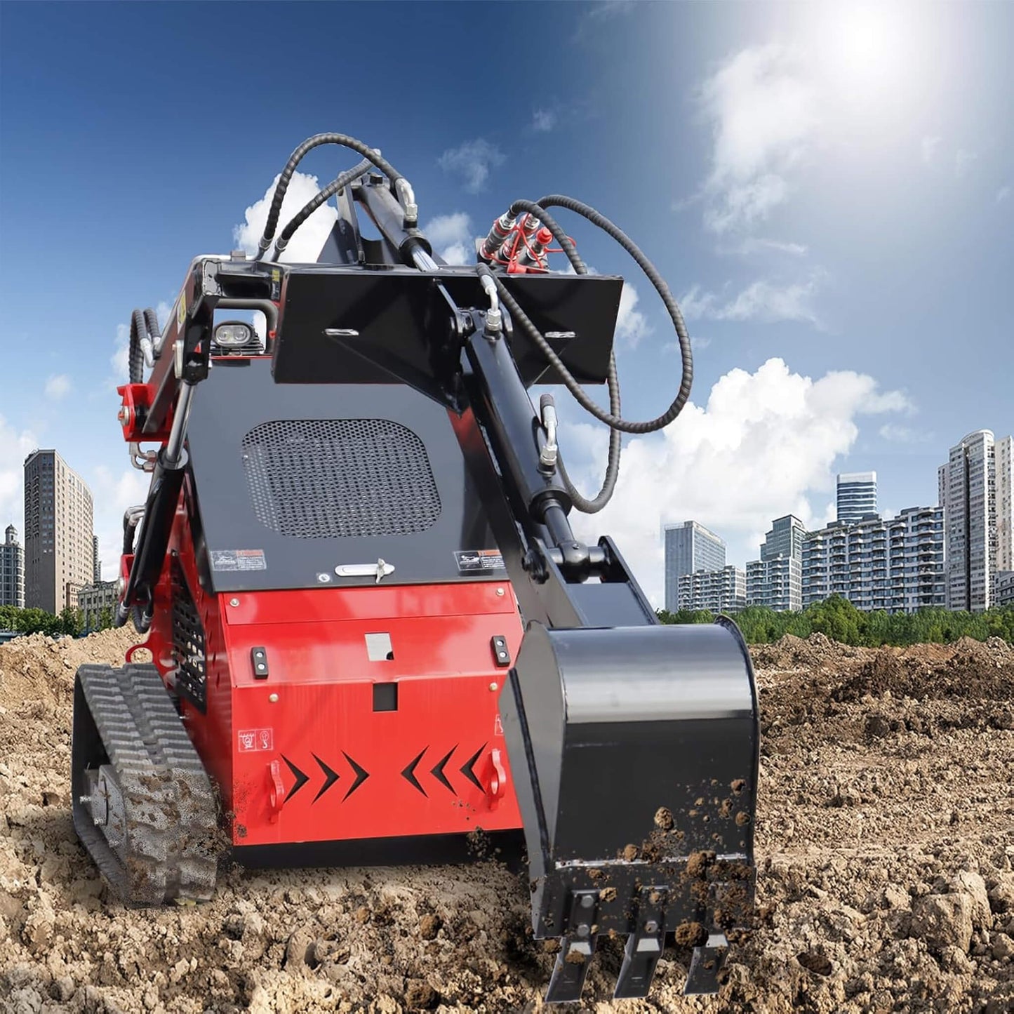 Heavy-Duty Skid Steer Fronthoe Attachment with 12-Inch Bucket