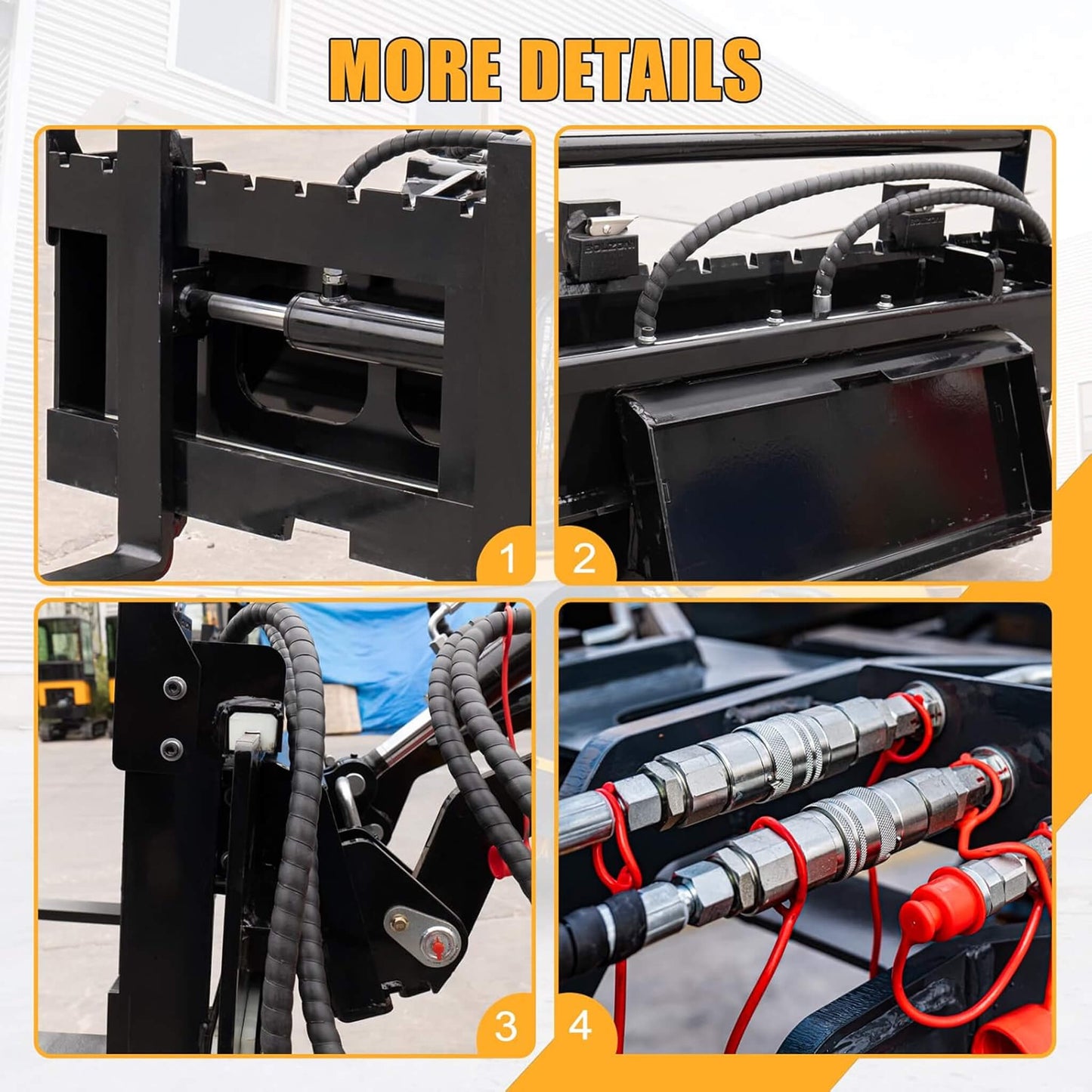 Heavy-Duty Skid Steer Pallet Fork Attachment with Lateral Shift