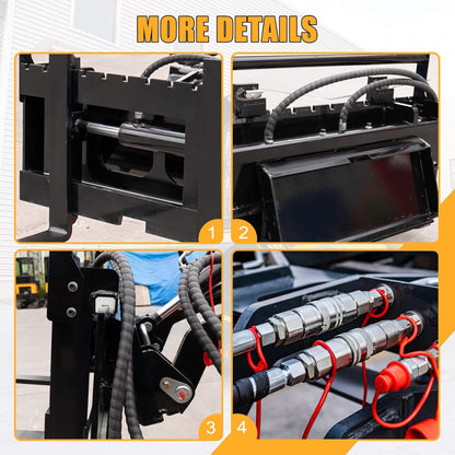 Heavy-Duty Skid Steer Pallet Fork Attachment with Lateral Shift