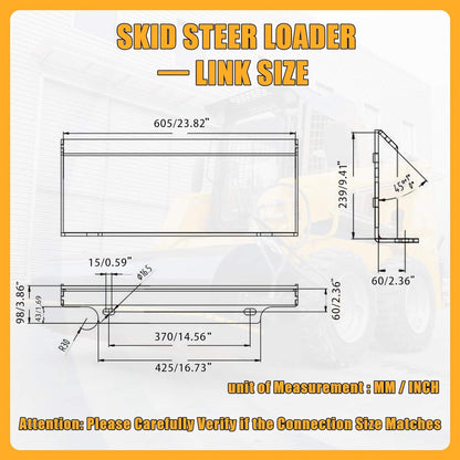 Heavy-Duty Skid Steer Pallet Fork Attachment with Lateral Shift