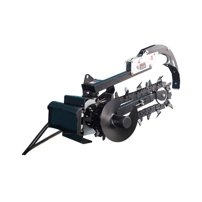 Heavy-Duty Skid Steer Trencher Attachment with Adjustable Depth Control and Universal Mount Plate