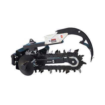 Heavy-Duty Skid Steer Trencher Attachment with Adjustable Depth Control and Universal Mount Plate