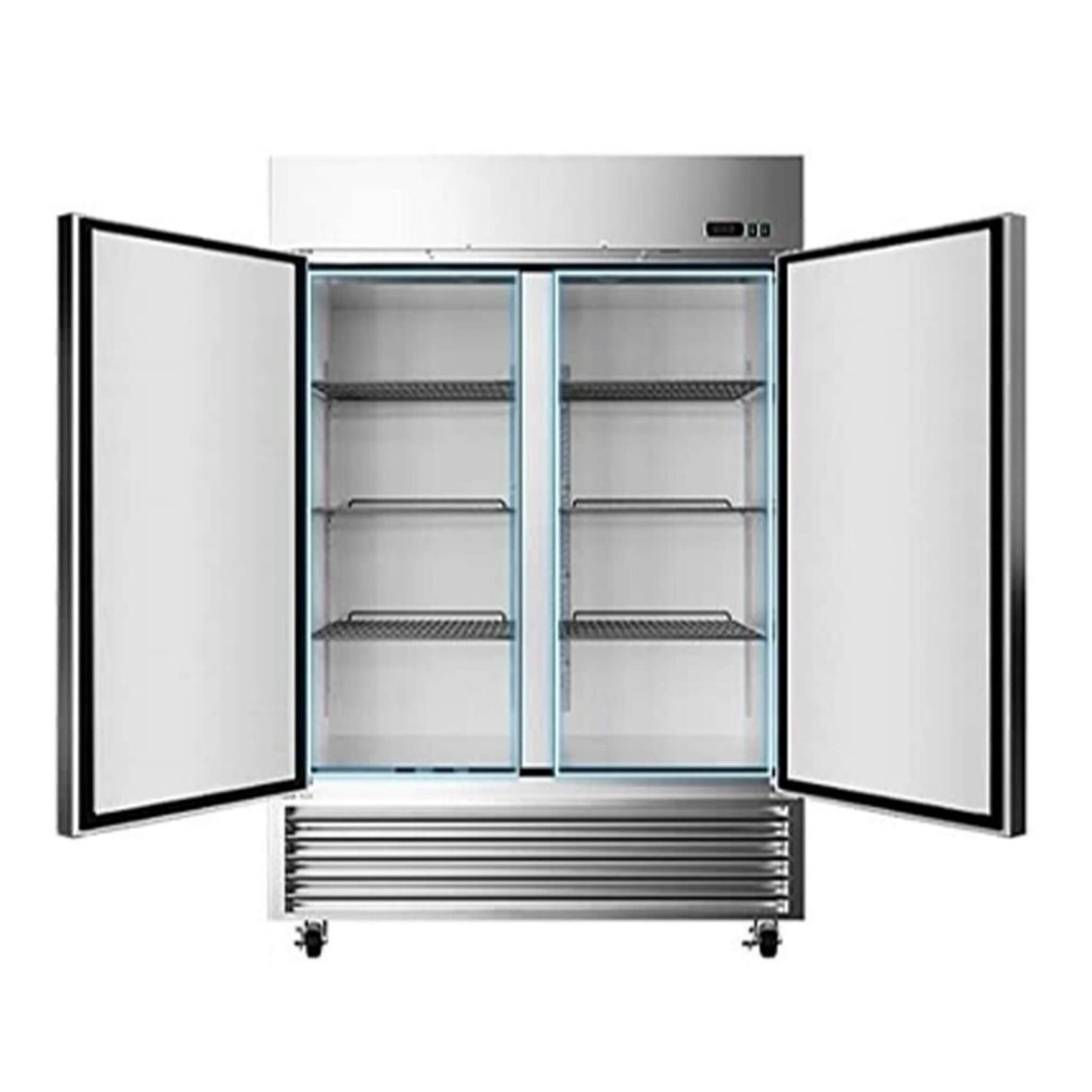 Large 49 Cu.Ft. Two Door Stainless Steel Commercial Industrial Restaurant Freezer, 54"