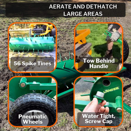 Heavy-Duty Water-Filled Pull-Behind Spike Roller Lawn Aerator