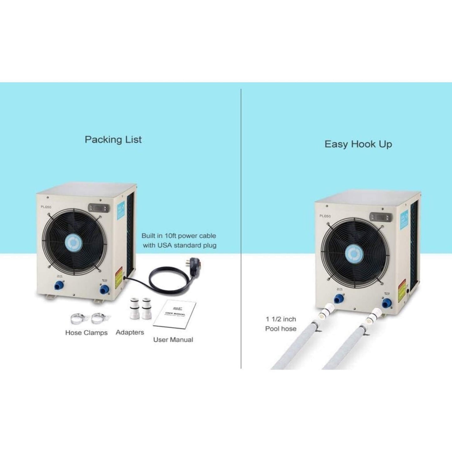 High-Output Electric Swimming Pool Heater Pump for Above and Inground Pools, 4000 Gallons