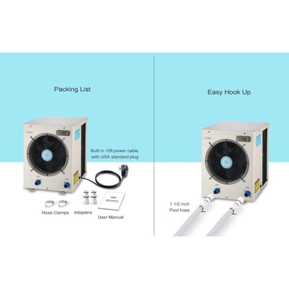 High-Output Electric Swimming Pool Heater Pump for Above and Inground Pools, 4000 Gallons