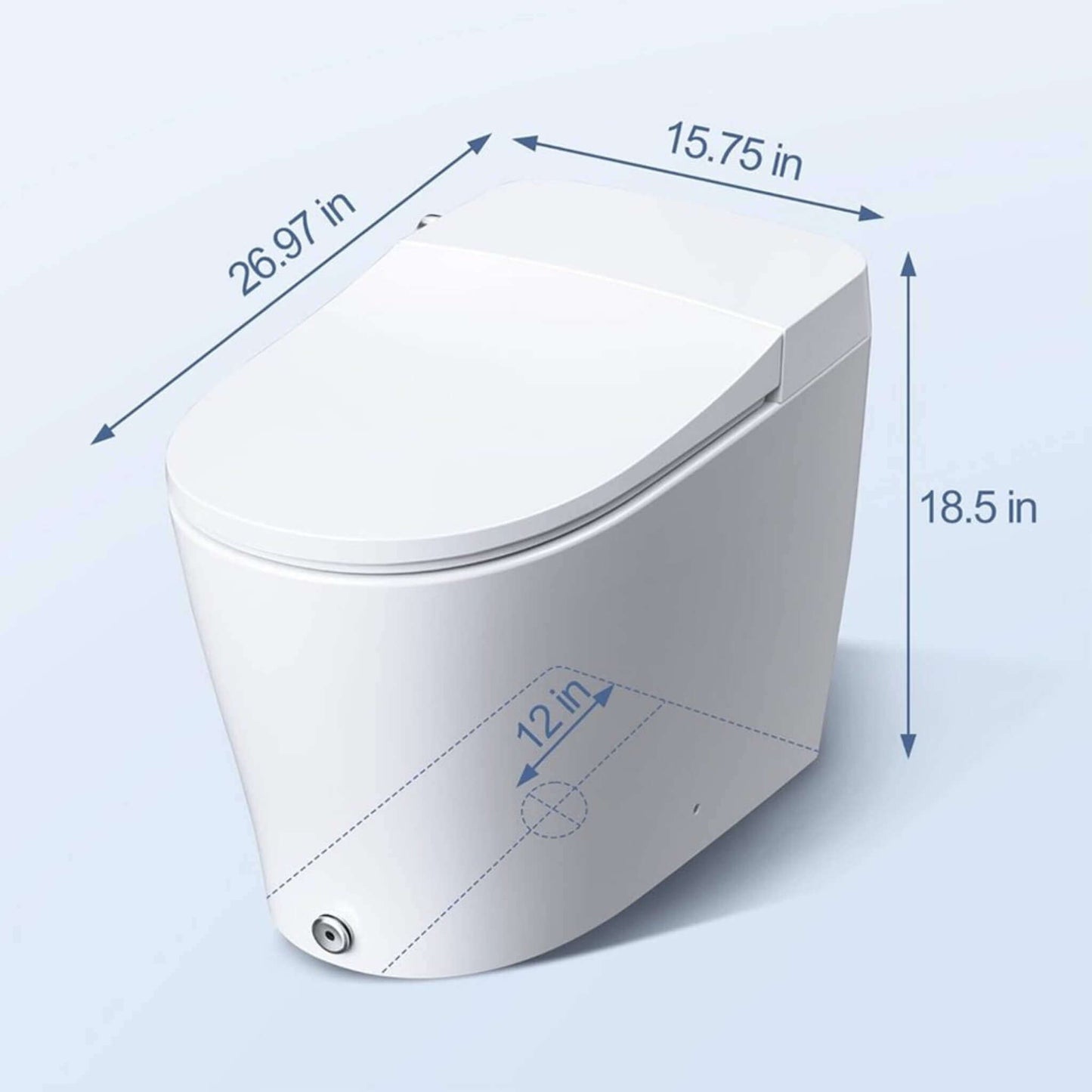Alora Heavy-DutyHigh-Power Flush Smart Toilet with Built-In Bidet and Elongated Heated Seat
