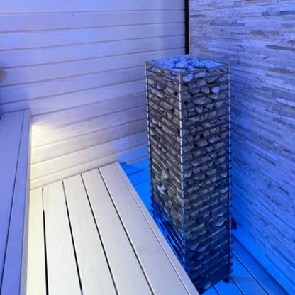 Huum Cliff Slim Electric Stainless Steel Sauna Heater With Digital Controller & Sauna Stones