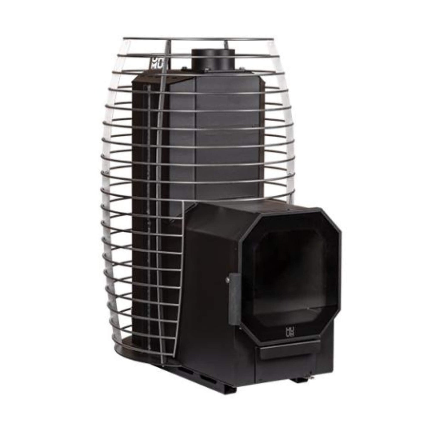 Huum Hive Flow LS 9.8KW Wood-Burning Sauna Stove With Firebox Extension & Sauna Stones