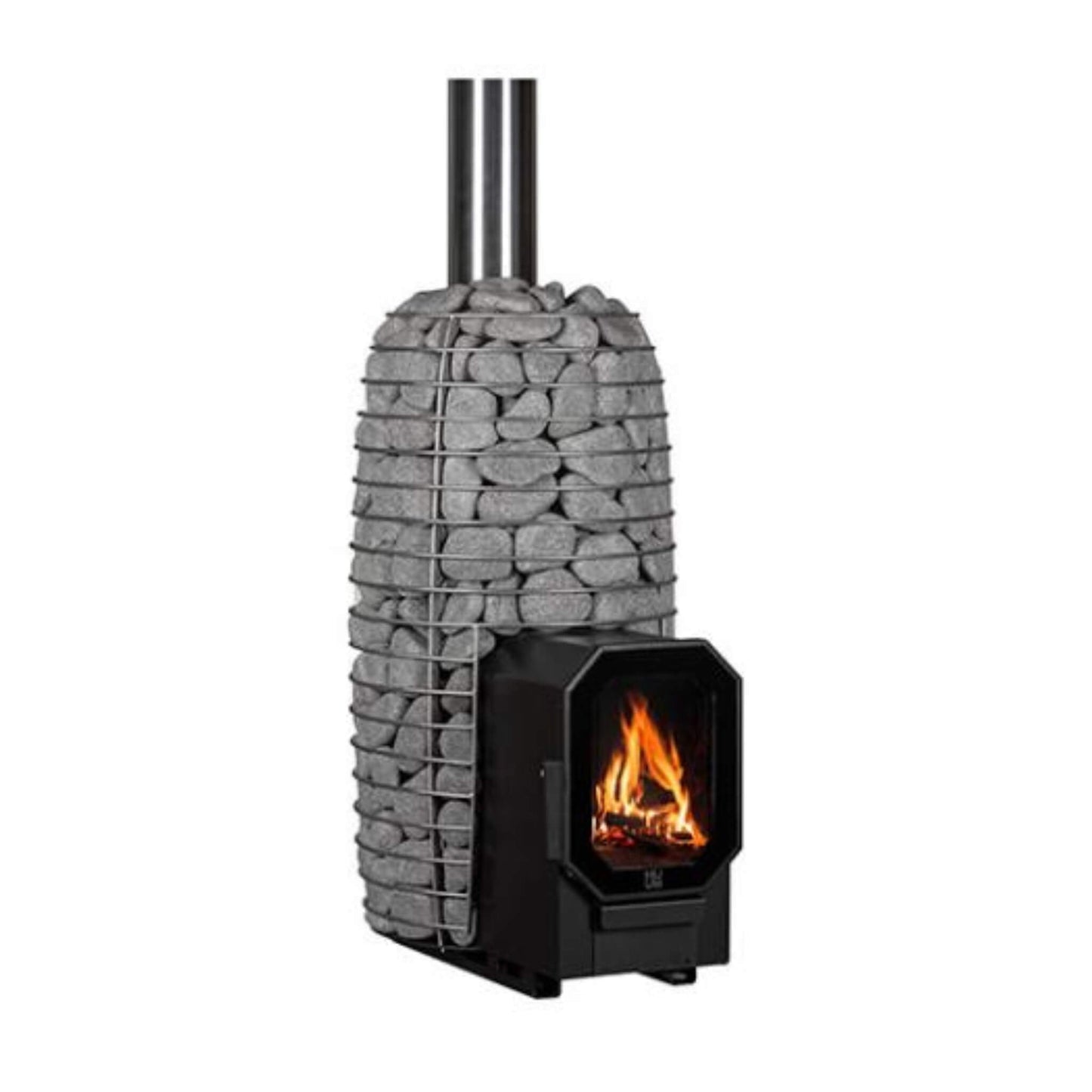 Huum Hive Flow Mini LS 8.5KW Wood-Burning Sauna Stove With Firebox Extension & Sauna Stones