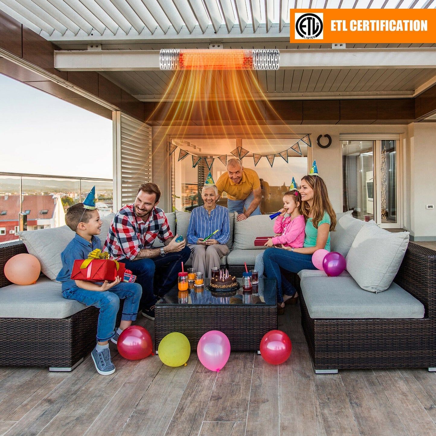 1500W Indoor and Outdoor Electric Heater with 2 Power Settings