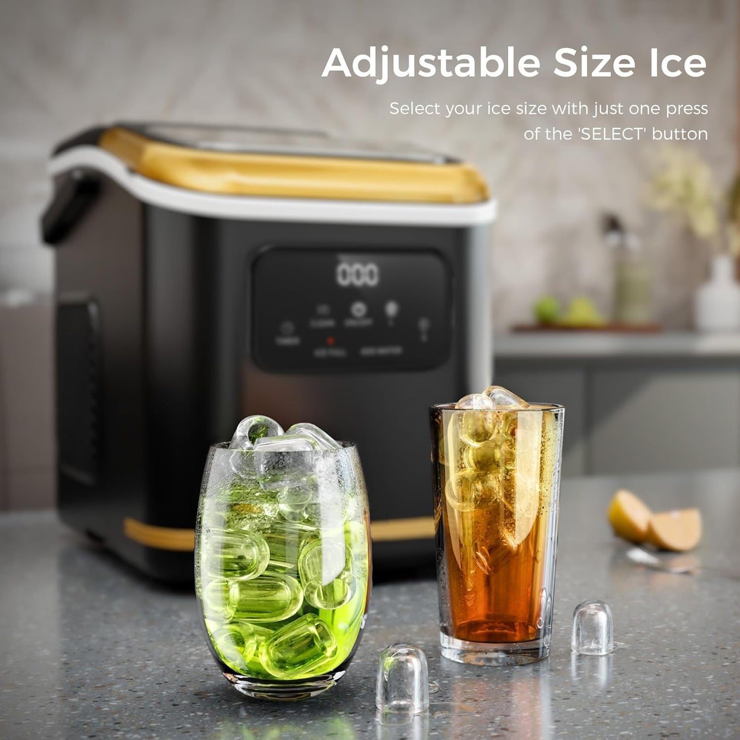 Ice Makers Countertop with LED Screen Control Panel Z5812KH