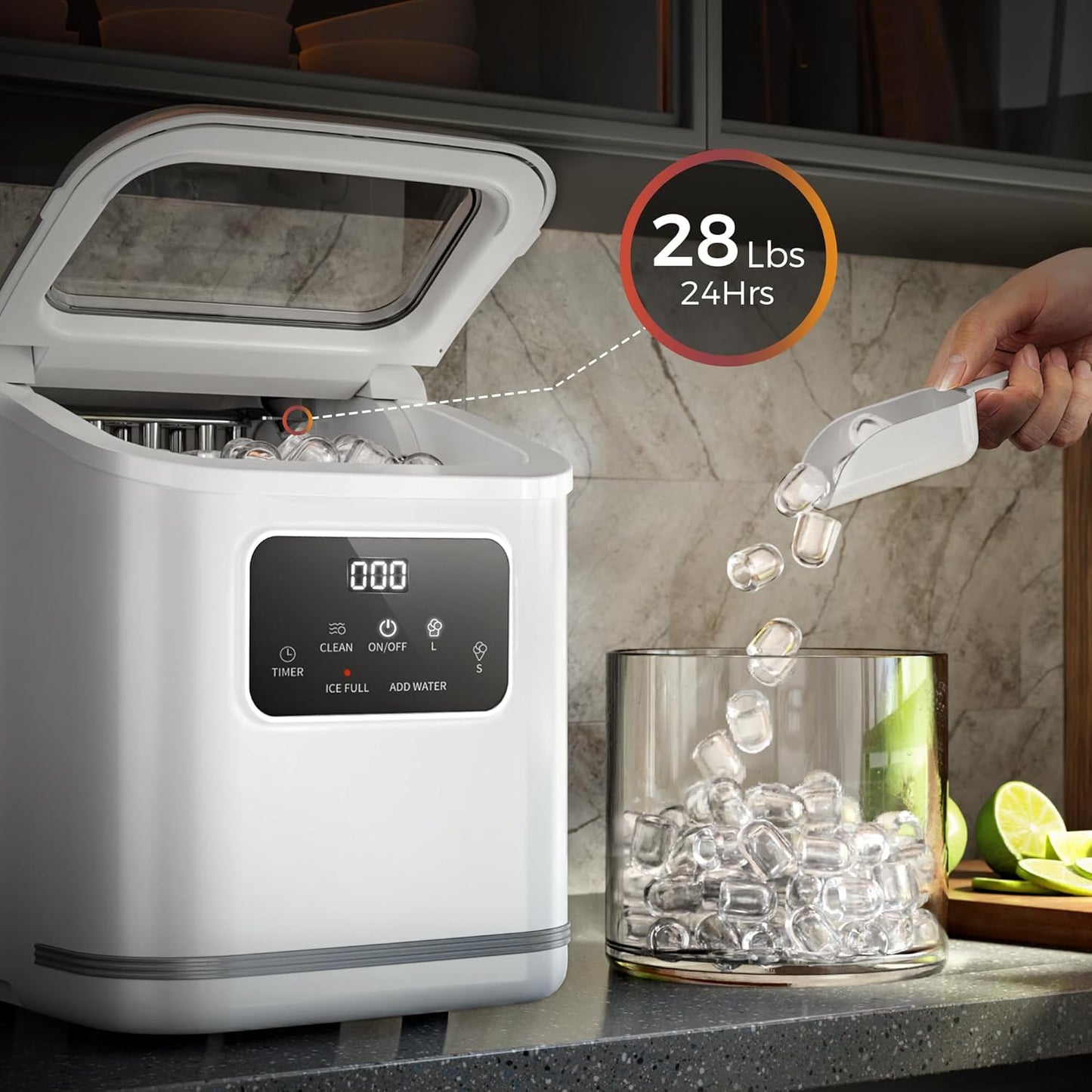 Ice Makers Countertop with LED Screen Control Panel Z5812KH