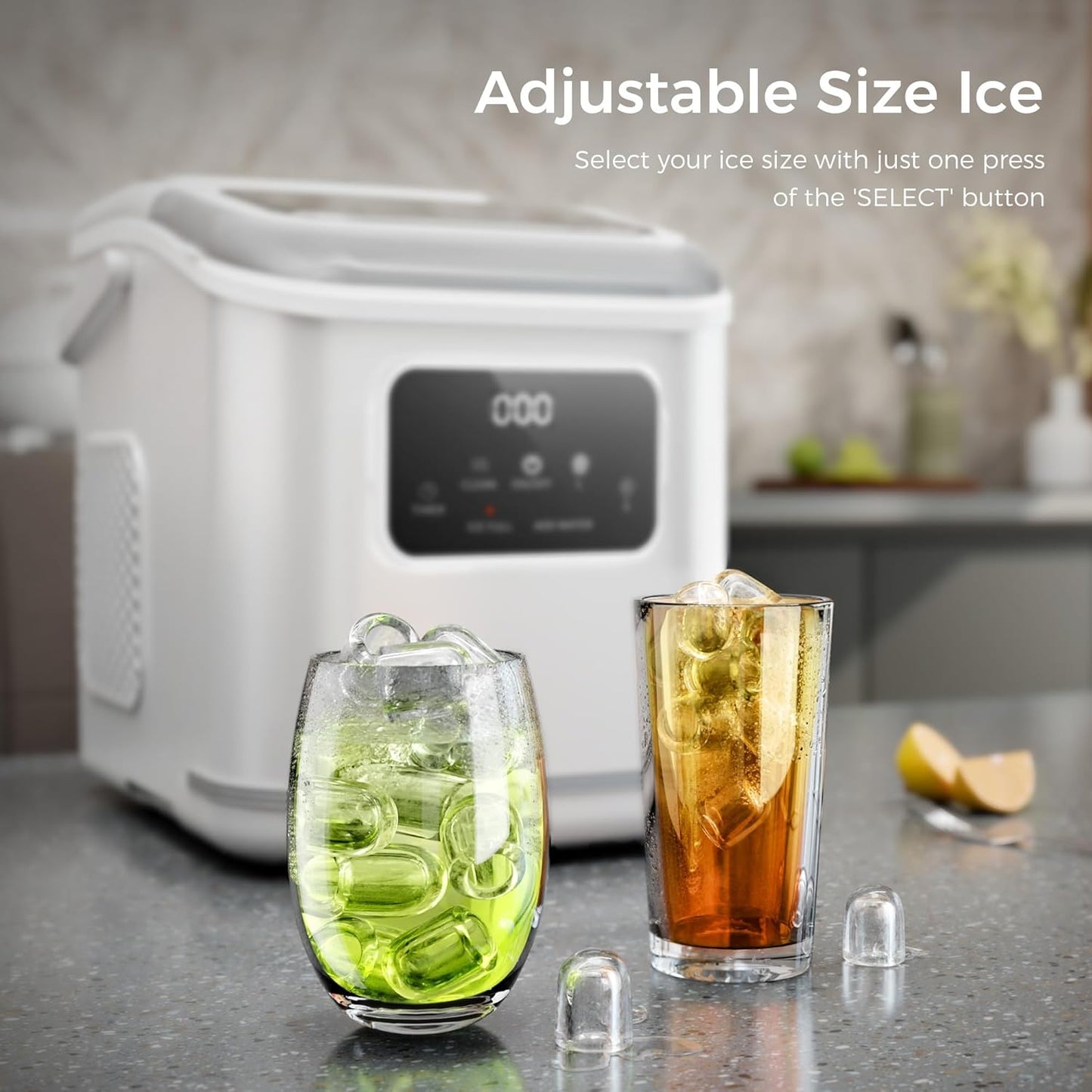 Ice Makers Countertop with LED Screen Control Panel Z5812KH