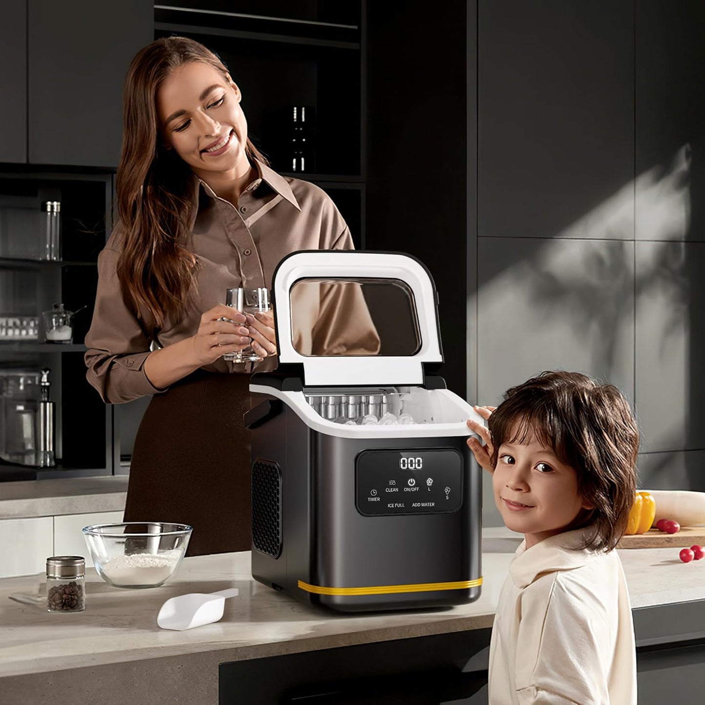 Ice Makers Countertop with LED Screen Control Panel Z5812KH