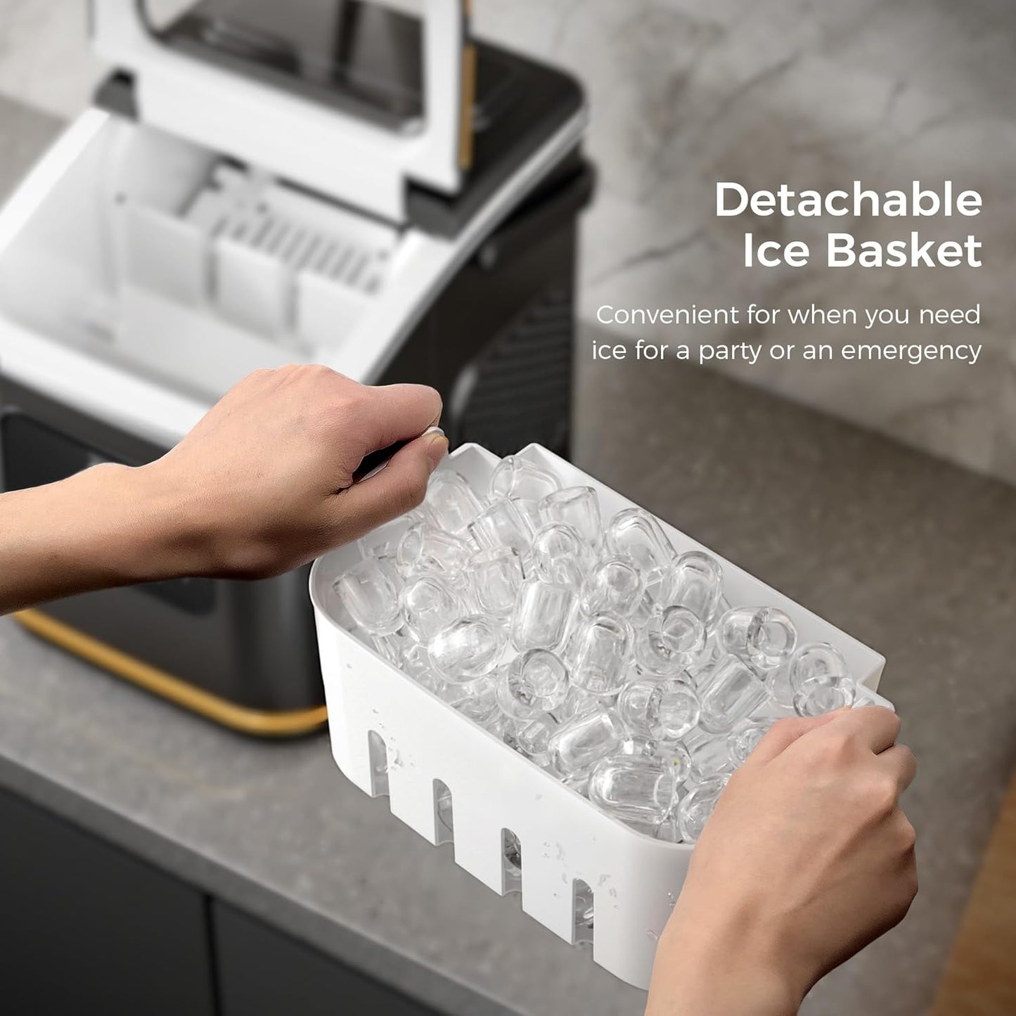Ice Makers Countertop with LED Screen Control Panel Z5812KH