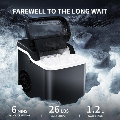 Ice Makers Countertop 26.5Lbs 24H Self-Cleaning Portable Z4701