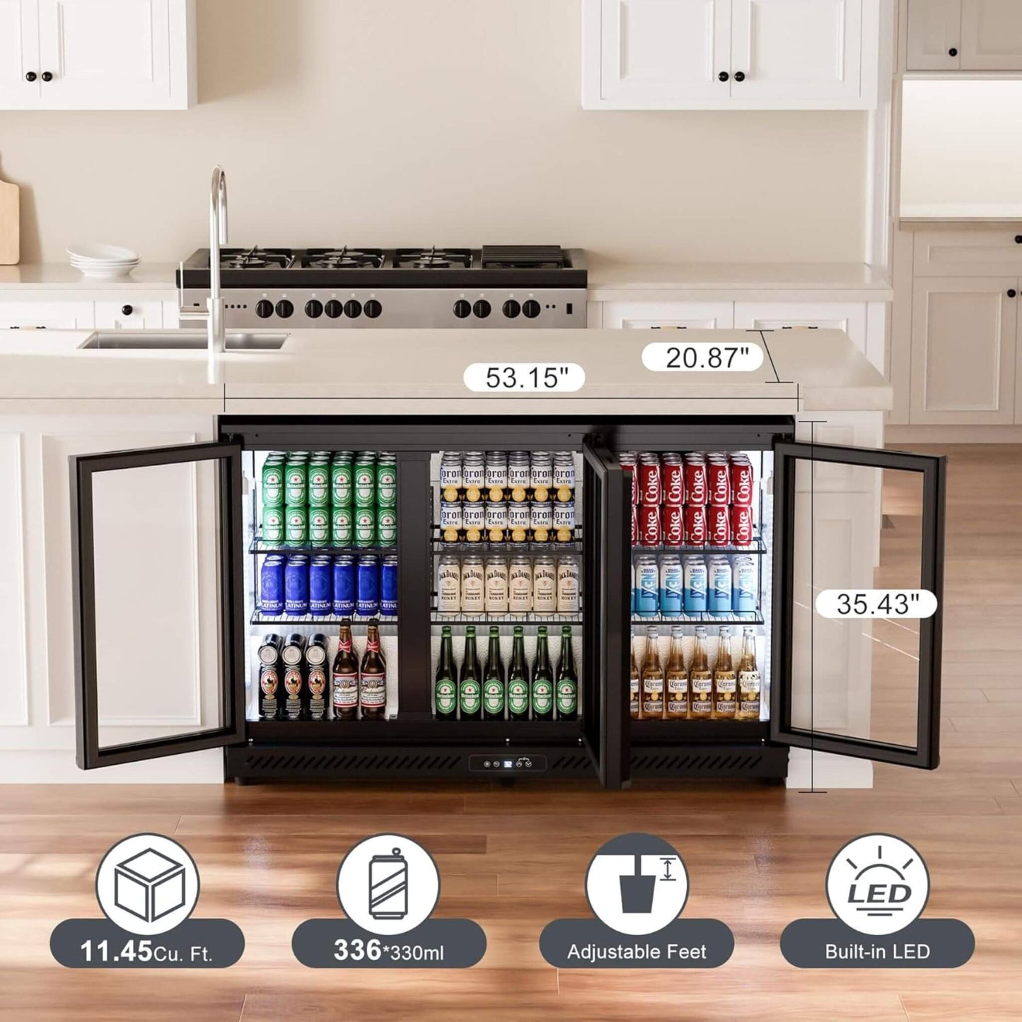 Industrial Freestanding Undercounter Beverage Refrigerator