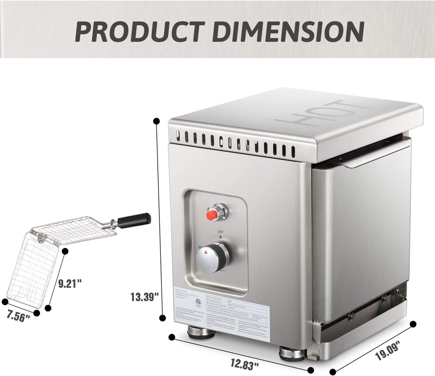 Infrared Propane Gas Grill Tabletop, Stainless Steel Small Barbecue Grill