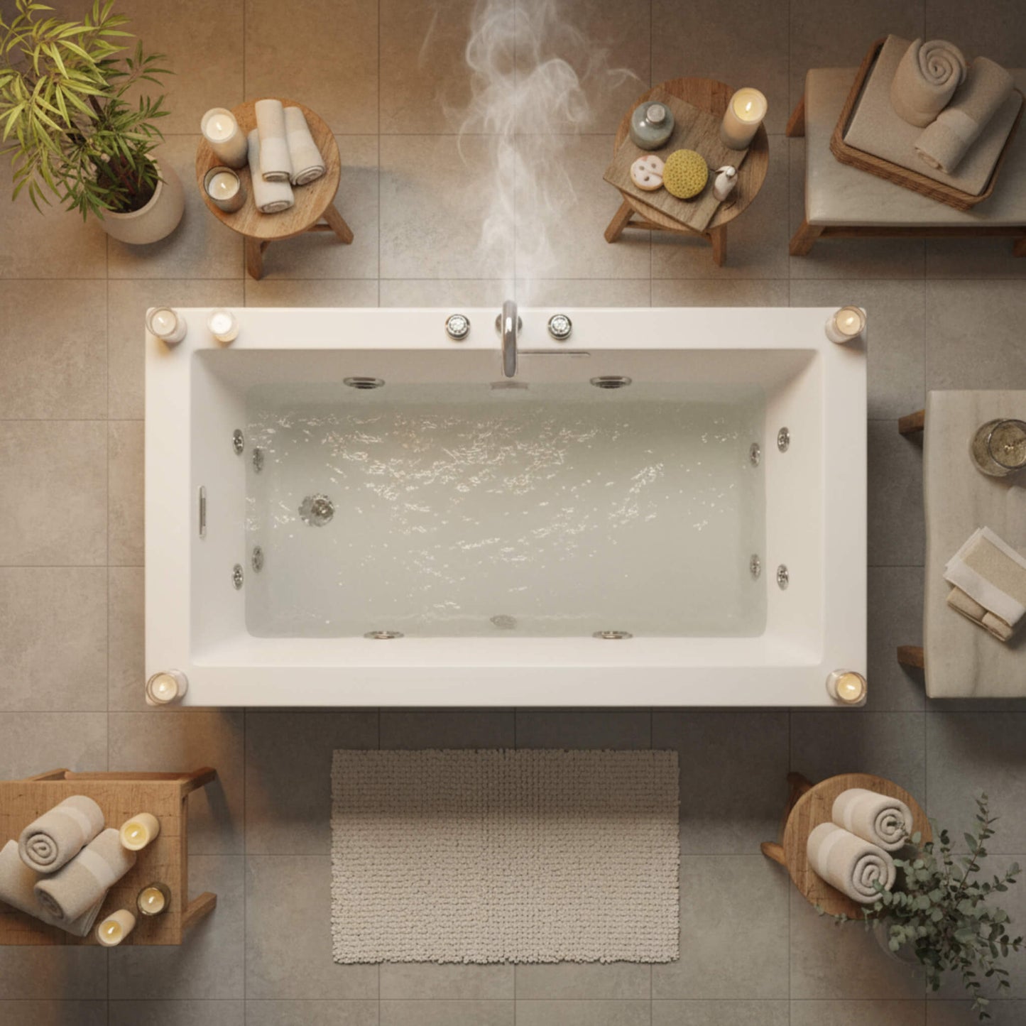 Jacuzzi Elara 72" Rectangle Acrylic Drop-In Whirlpool Bath