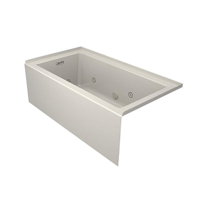 Jacuzzi Linea 60" Rectangle Acrylic Whirlpool Alcove Bathtub With Left Drain
