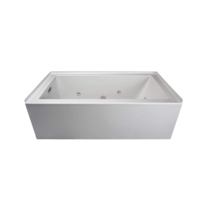 Jacuzzi Linea 60" Rectangle Acrylic Whirlpool Alcove Bathtub With Left Drain