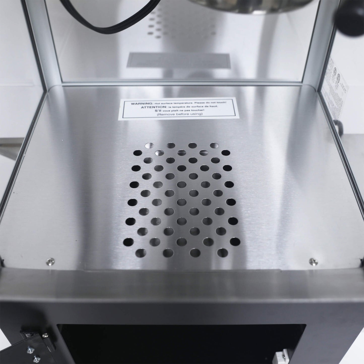 Kaitu 8OZ Stainless Steel Popcorn Machine With Cart, Heated Warming Deck And Old Maids Drawer - Black