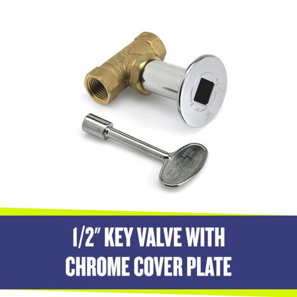 Fire Pit Natural Gas Installation Kit with Chrome Key Valve