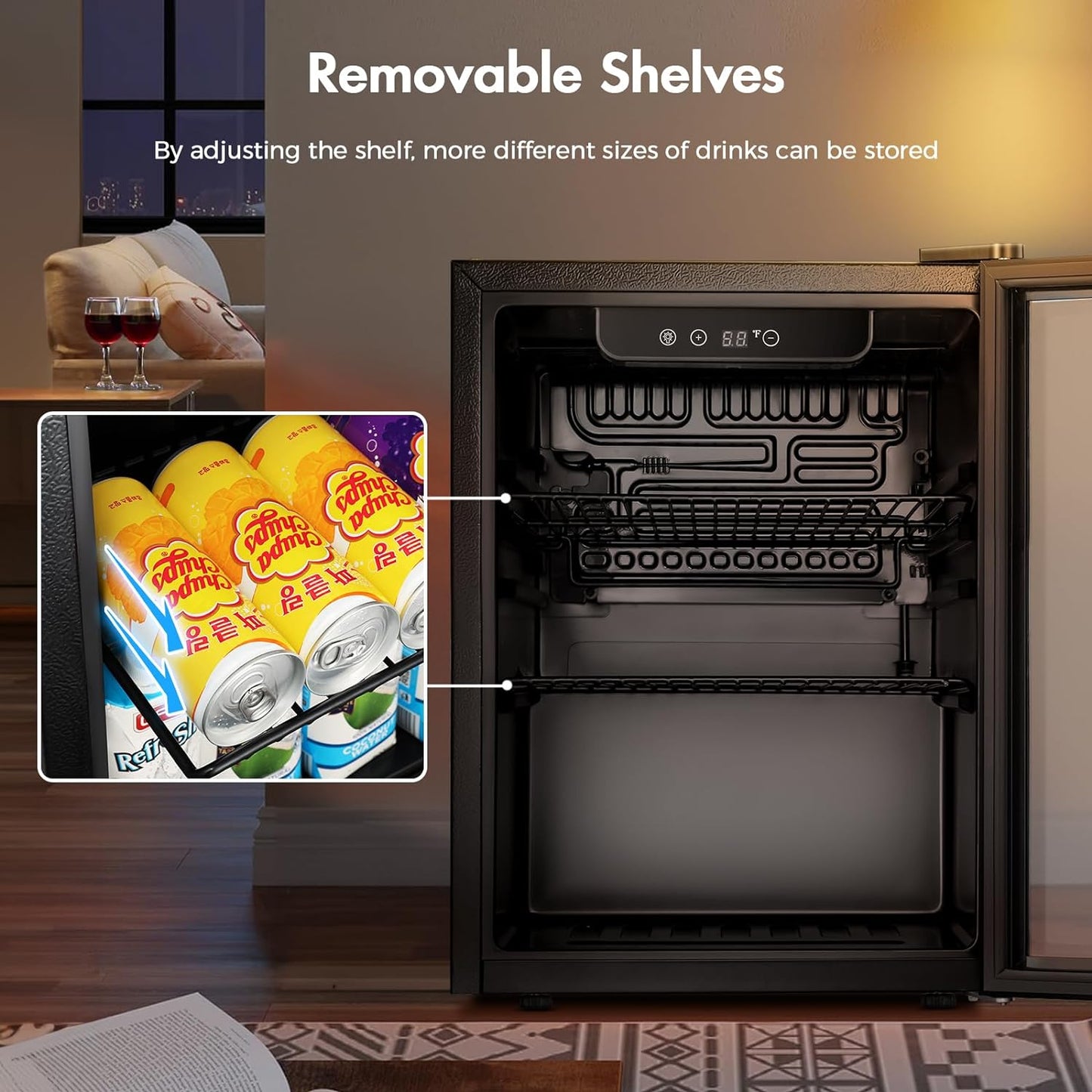 Kismile 1.7 Cu.ft Beverage Refrigerator and Cooler W5848H