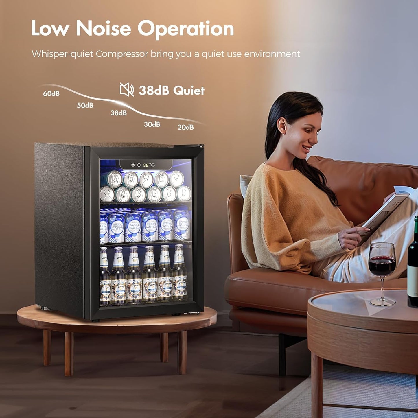 Kismile 1.7 Cu.ft Beverage Refrigerator and Cooler W5848H