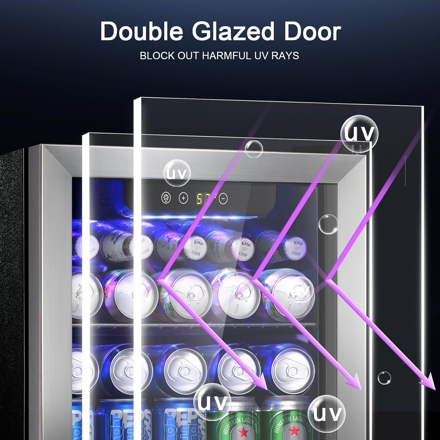 Kismile 48 Can Beverage Refrigerator Mini Fridge 58036RWC0