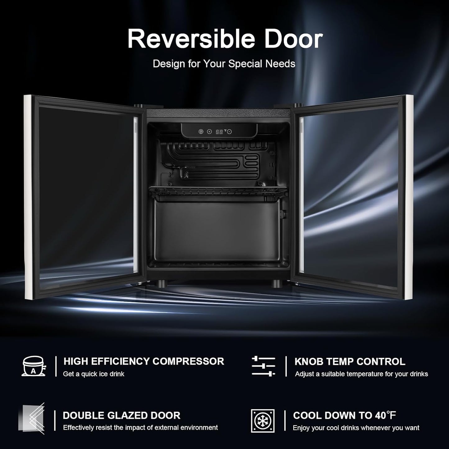 Kismile 48 Can Beverage Refrigerator Mini Fridge 58036RWC0