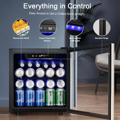 Kismile 48 Can Beverage Refrigerator Mini Fridge 58036RWC0