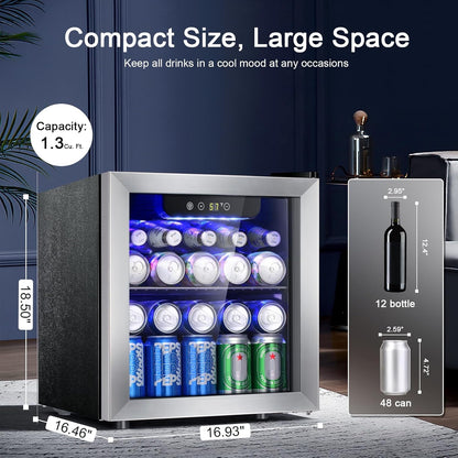 Kismile 48 Can Beverage Refrigerator Mini Fridge 58036RWC0