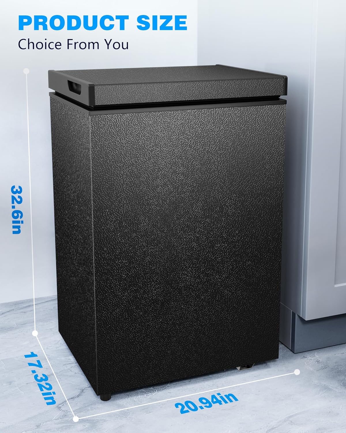 Kismile 7.0/3.5 Cubic Feet Chest Freezer with Removable Basket Free Standing