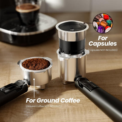 Kismile Espresso Machine Semi-Automatic Coffee Maker with Grinder and Milk Frother Steam Wand