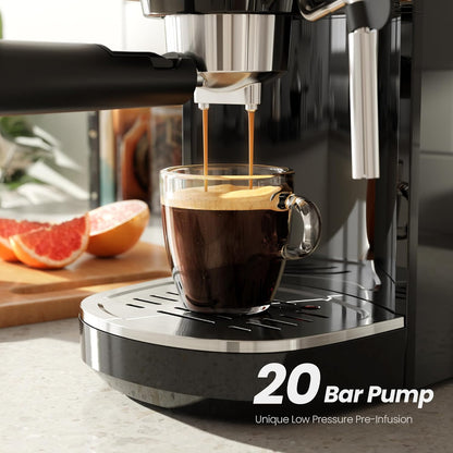 Kismile Espresso Machine Semi-Automatic Coffee Maker with Grinder and Milk Frother Steam Wand