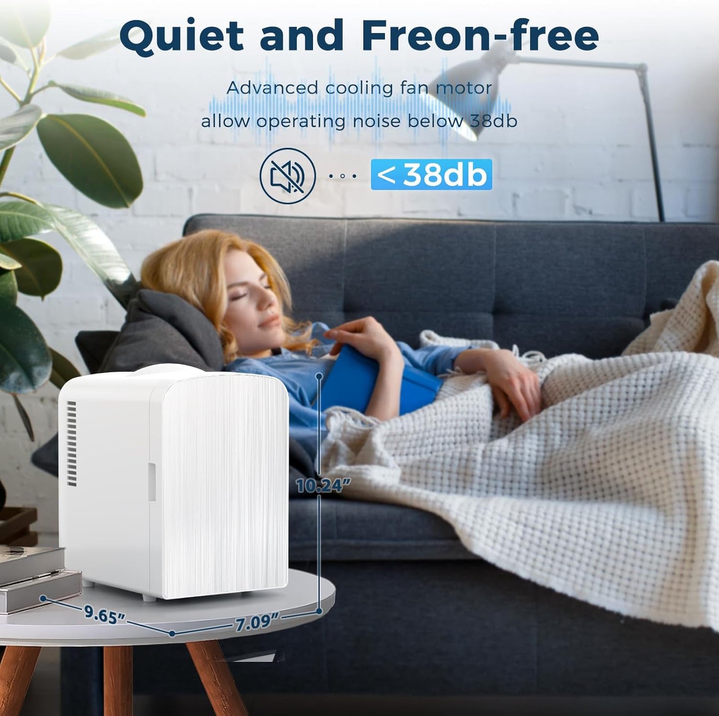 Kismile Compact Refrigerator, Portable Mini Fridge, Skin Care 4L Capacity/6 Cans F3404S