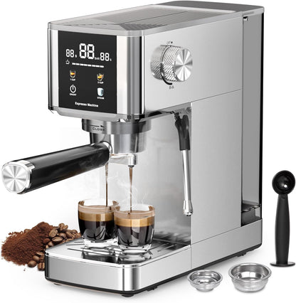 Kismile Espresso Coffee Maker Machine 20 Bar, with Milk Frother Steam Wand