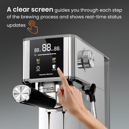 Kismile Espresso Coffee Maker Machine 20 Bar, with Milk Frother Steam Wand