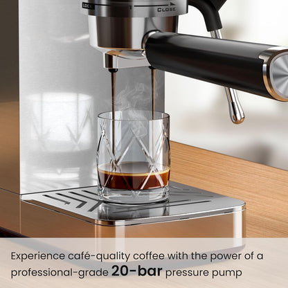 Kismile Espresso Coffee Maker Machine 20 Bar, with Milk Frother Steam Wand