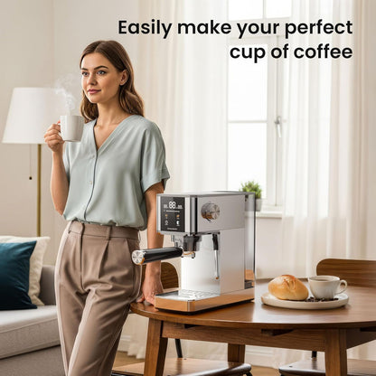 Kismile Espresso Coffee Maker Machine 20 Bar, with Milk Frother Steam Wand
