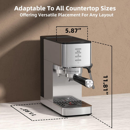 Kismile Espresso Coffee Maker Machine 20 Bar, with Milk Frother Steam Wand
