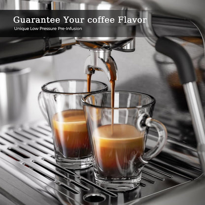 Kismile Espresso Machine Semi-Automatic Coffee Maker with Grinder and Milk Frother Steam Wand