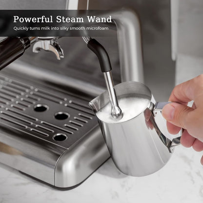 Kismile Espresso Machine Semi-Automatic Coffee Maker with Grinder and Milk Frother Steam Wand
