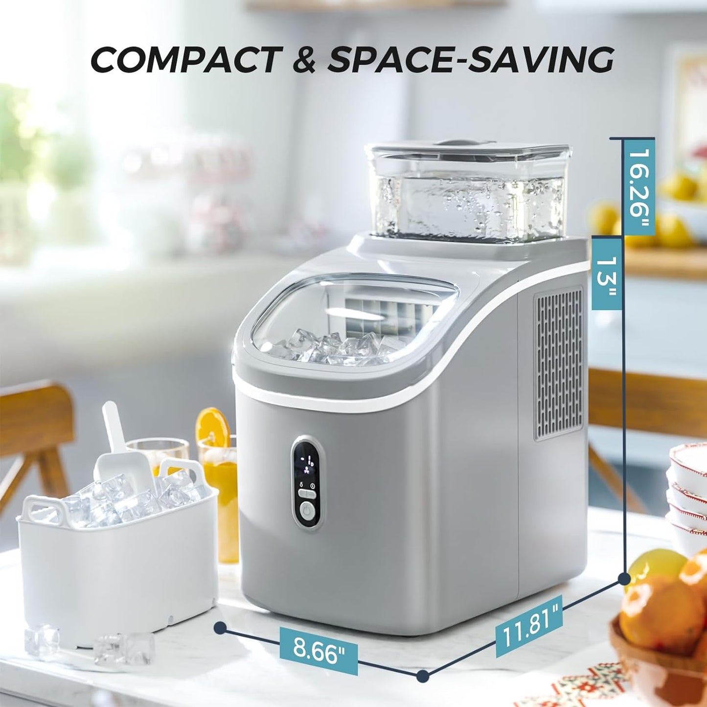 Kismile Ice Maker Countertop Portable Ice Cube Maker Machine Z5813AF