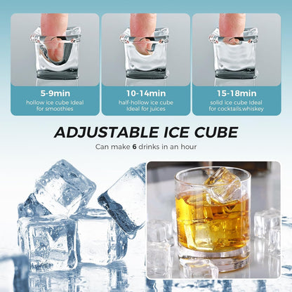 Kismile Ice Maker Countertop Portable Ice Cube Maker Machine Z5813AF