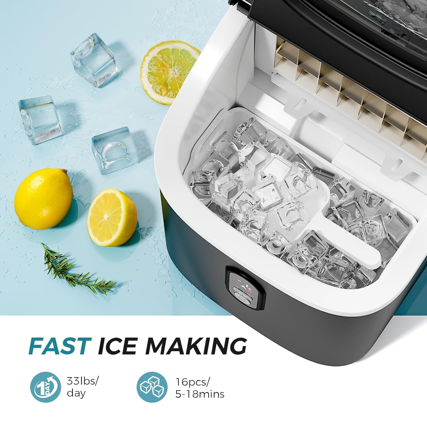 Kismile Ice Maker Countertop Portable Ice Cube Maker Machine Z5813AF