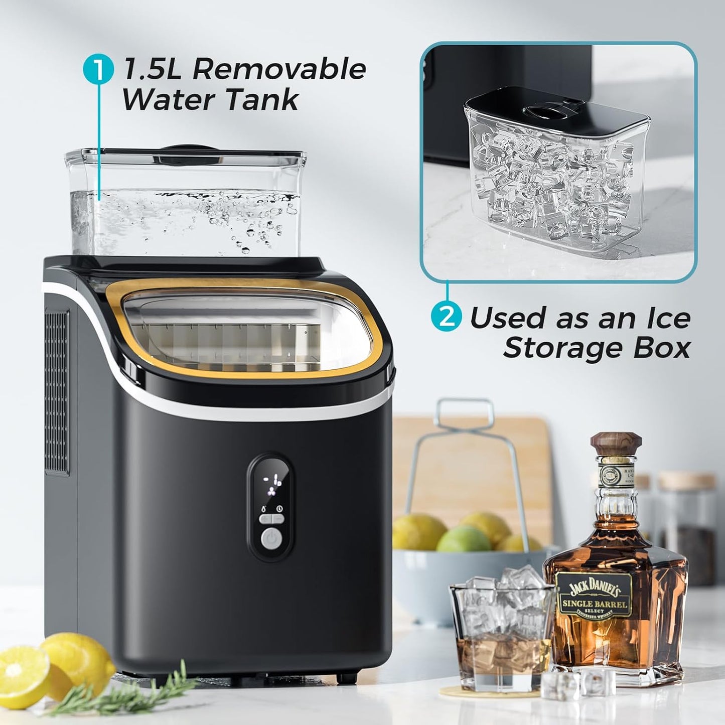 Kismile Ice Maker Countertop Portable Ice Cube Maker Machine Z5813AF